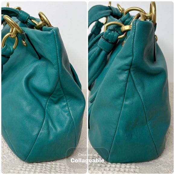 PROJECT Coach Kristin East West Leather Zip Tote 16814 Aegean Large Shoulder Bag - Picture 7 of 12